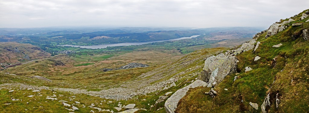 View from Old Man of Coniston with Coniston Water below