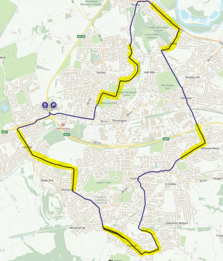 Senior Training –  long (0.75 -1 mile approx) efforts (road) @ Park at Pudsey Civic/Meet by Evolve Medical
